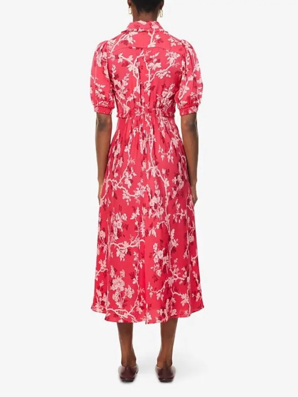 ME+EM Pointed-Collar  Floral Woven Midi Dress - Picture 4 of 15